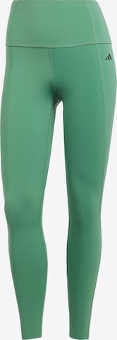 ADIDAS PERFORMANCE Skinny Workout Pants 'Optime Power' in Green: front