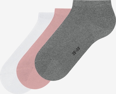 FALKE Chaussettes en gris chiné / rose / noir / blanc, Vue avec produit