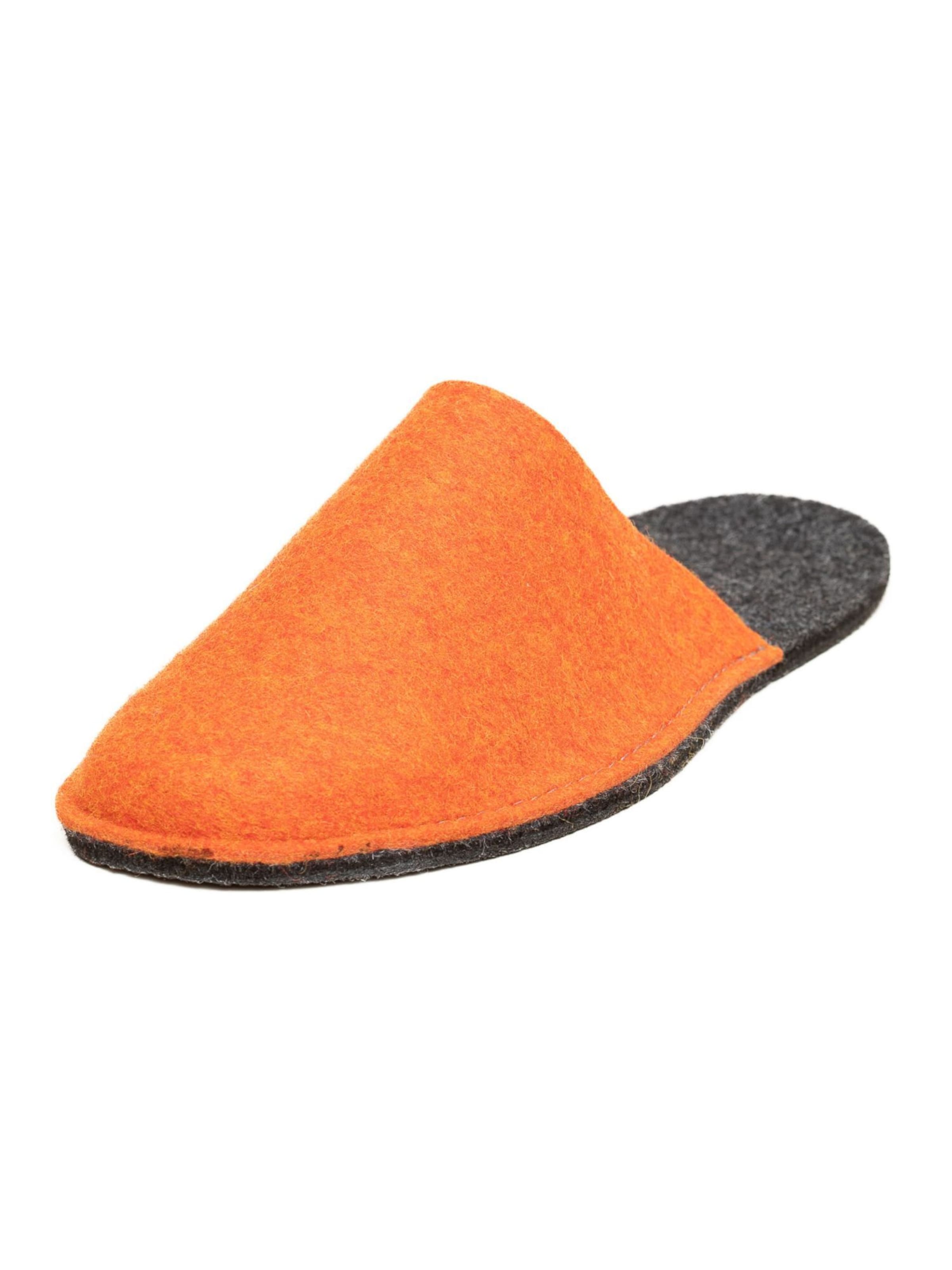 MagicFelt Slippers 'Filzpantoffel Magicfelt Travel 2.0' in Orange: front