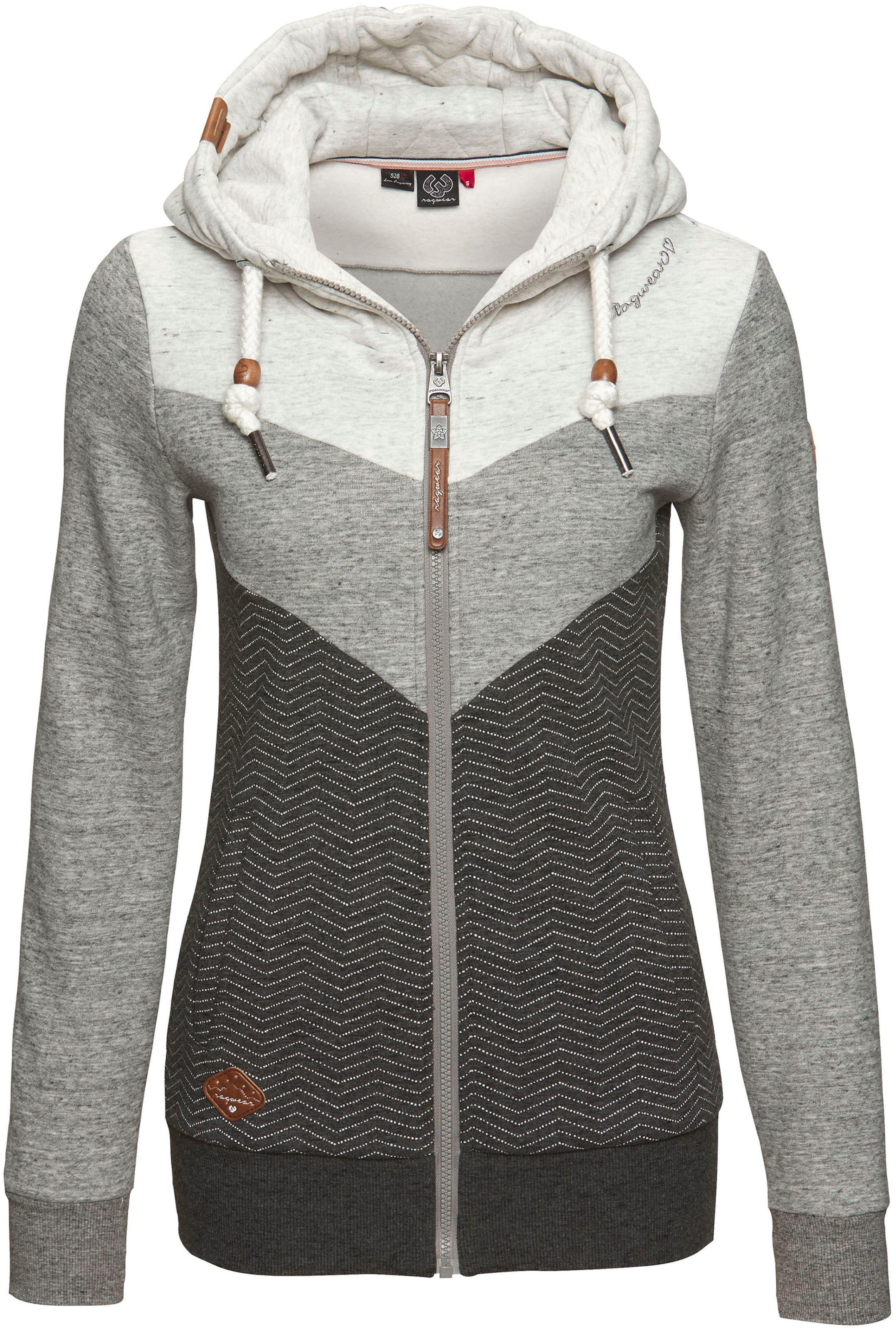 Ragwear Zip-Up Hoodie in Grey: front