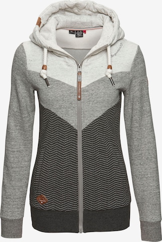 Ragwear Zip-Up Hoodie in Grey: front