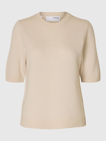 Tops en tricot SELECTED en beige : devant