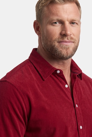 Men Plus Slim Fit Hemd in Rot