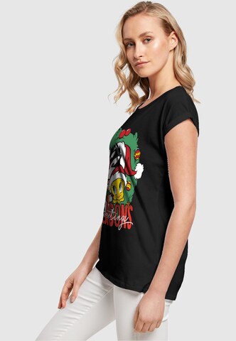 ABSOLUTE CULT Shirt 'Looney Tunes - Seasons Greetings' in Black