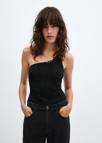 MANGO Shirt Bodysuit 'Xtasha' in Black: front