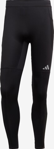 ADIDAS PERFORMANCE Skinny Workout Pants 'Saturday Long' in Black: front