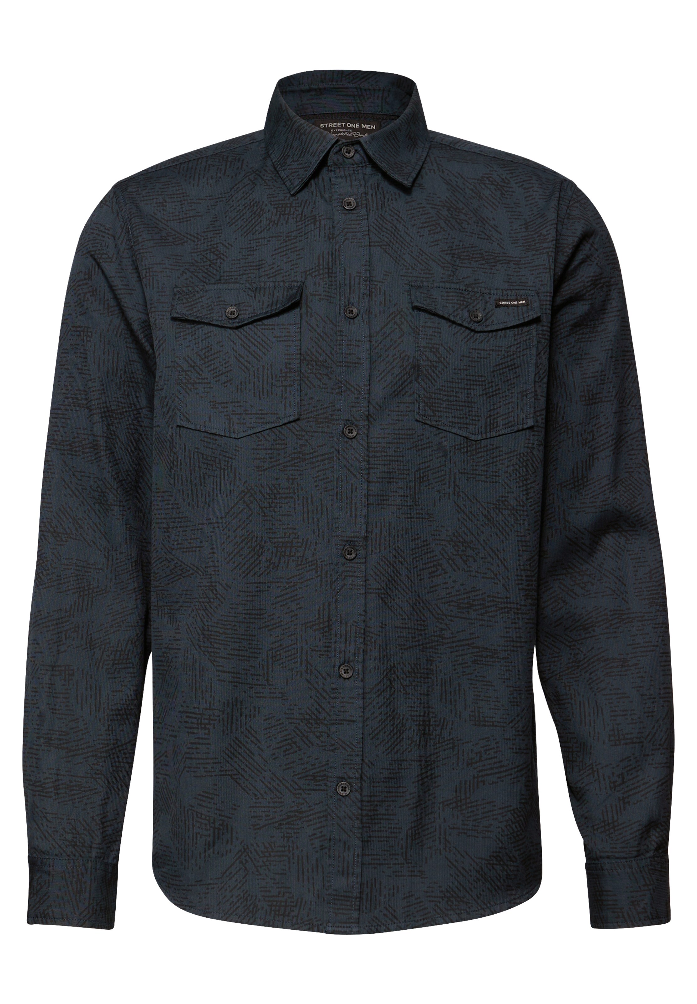 Street One MEN Regular Fit Hemd in Blau: Vorderseite