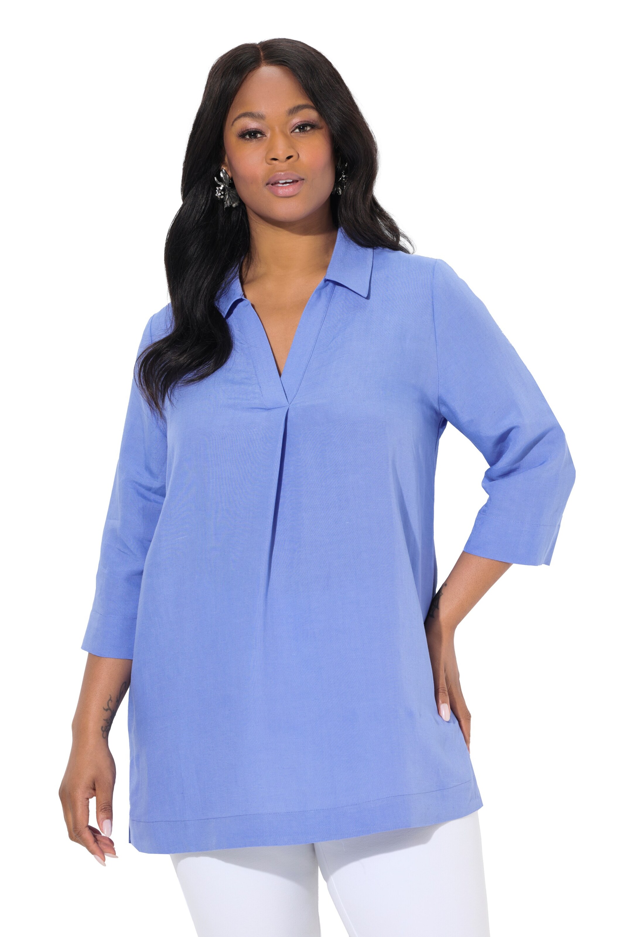 Ulla Popken Blouse in Blauw: voorkant