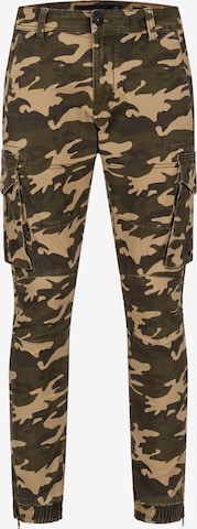 INDICODE JEANS Tapered Cargobroek 'Alex' in Groen: voorkant