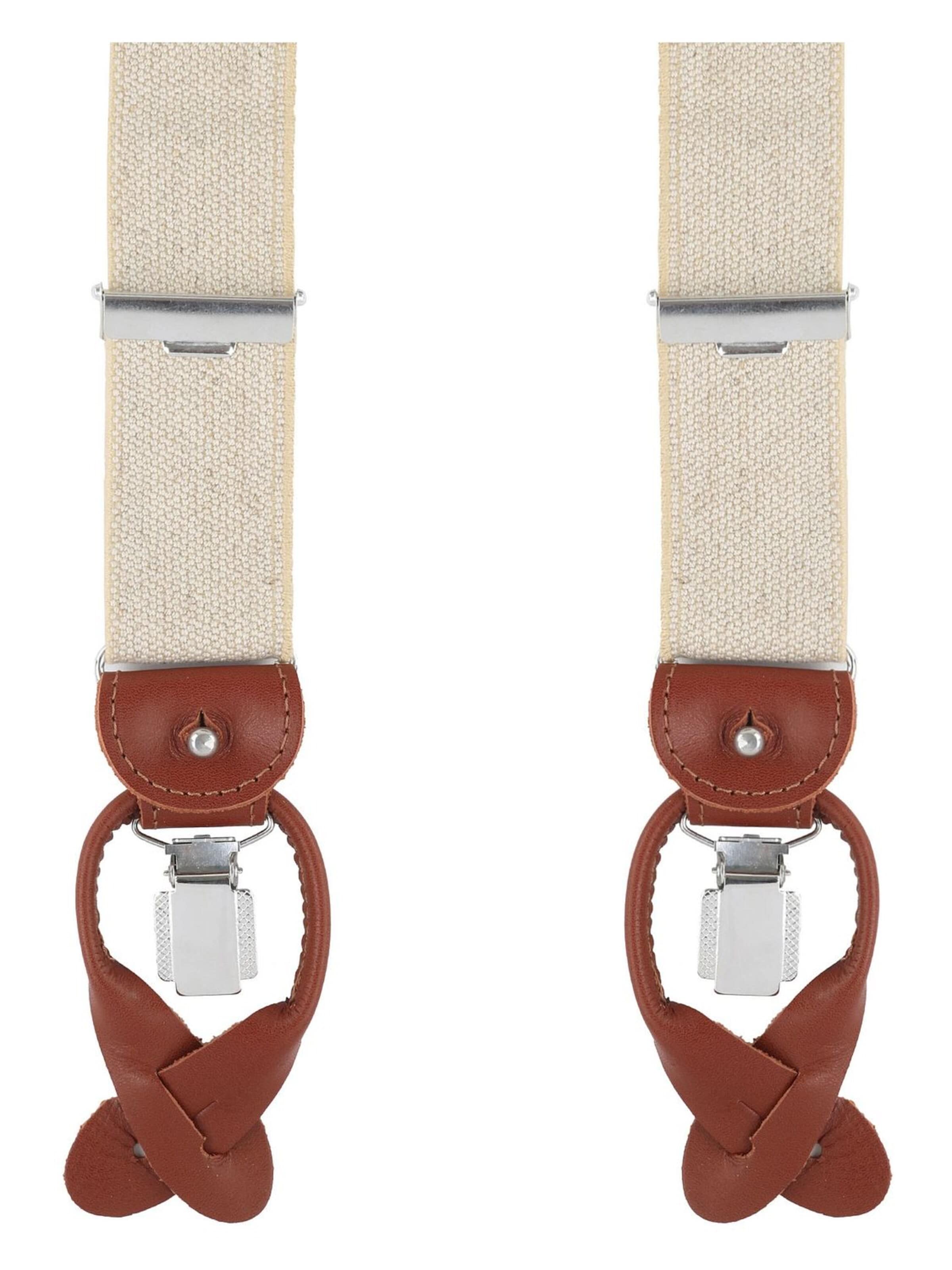 Profuomo Suspenders in Beige