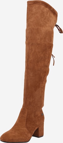 Xti Over the Knee Boots in Brown: front