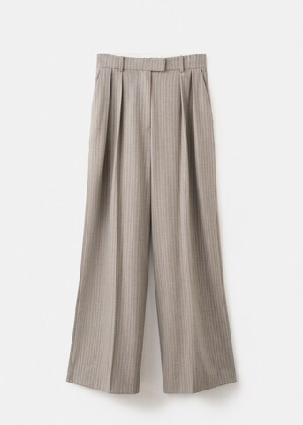 MANGO Wide leg Pleat-Front Pants 'Sol' in Brown