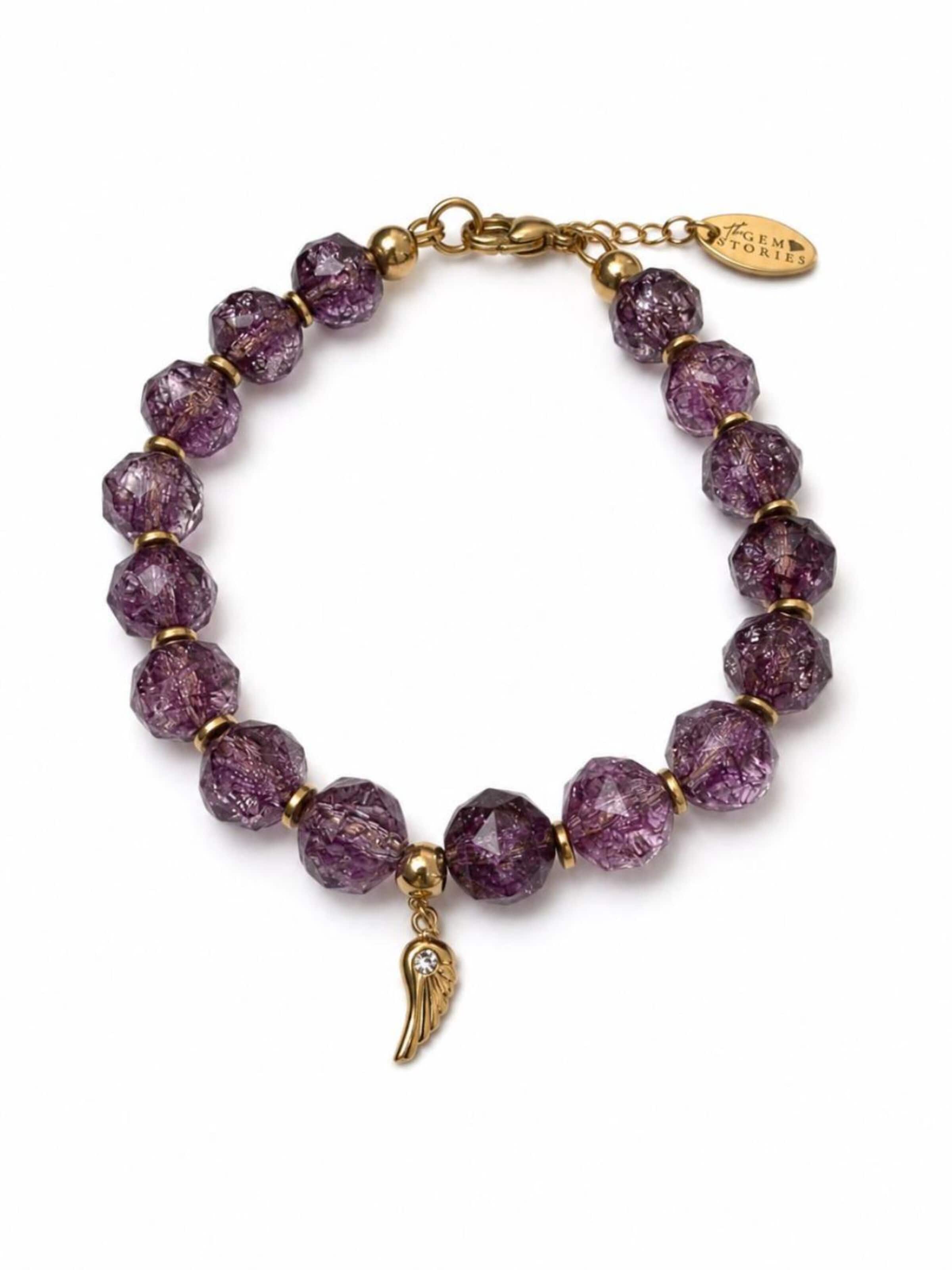 Bracelet 'Wings of Light' THE GEM STORIES JEWELRY en violet : devant