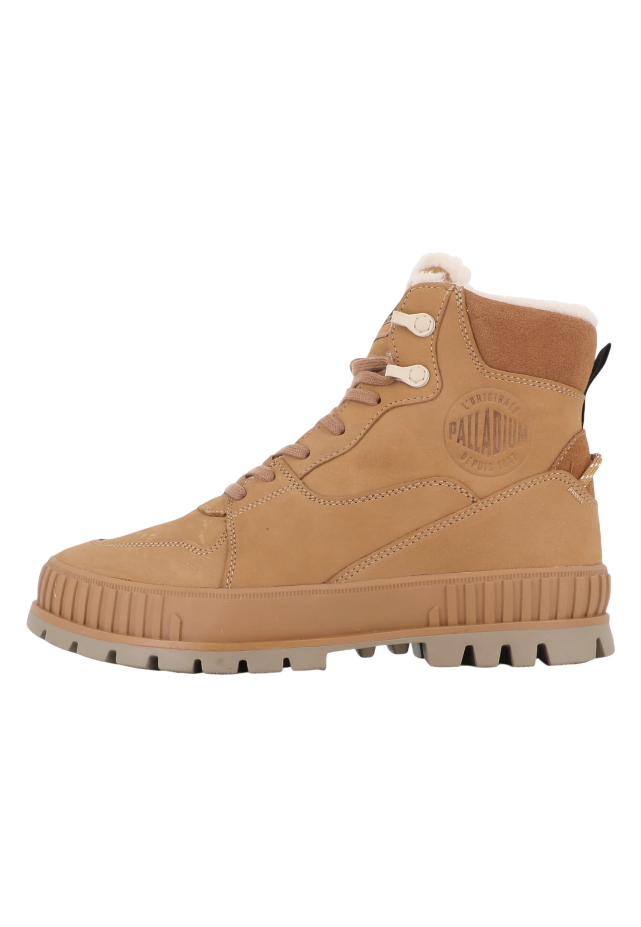 Bottines à lacets Palladium en beige : devant