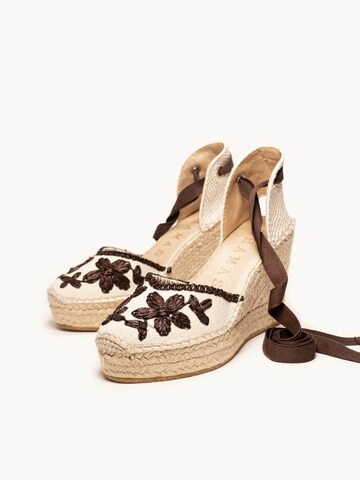 Alhamas - Sandalias 'Alpargata Cuña 10 cm' en beige