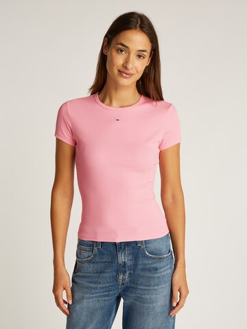 Tommy Jeans Majica 'ESSENTIAL' | roza barva: sprednja stran