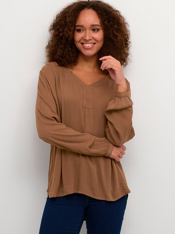 Camicia da donna 'Amber' di Kaffe in marrone: frontale