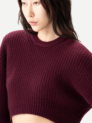 GOBI Cashmere - Jersey 'Women's Oval-Sleeve Cropped Cashmere Sweater' en rojo