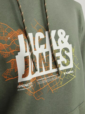 JACK & JONESSweater majica 'Map' - zelena boja