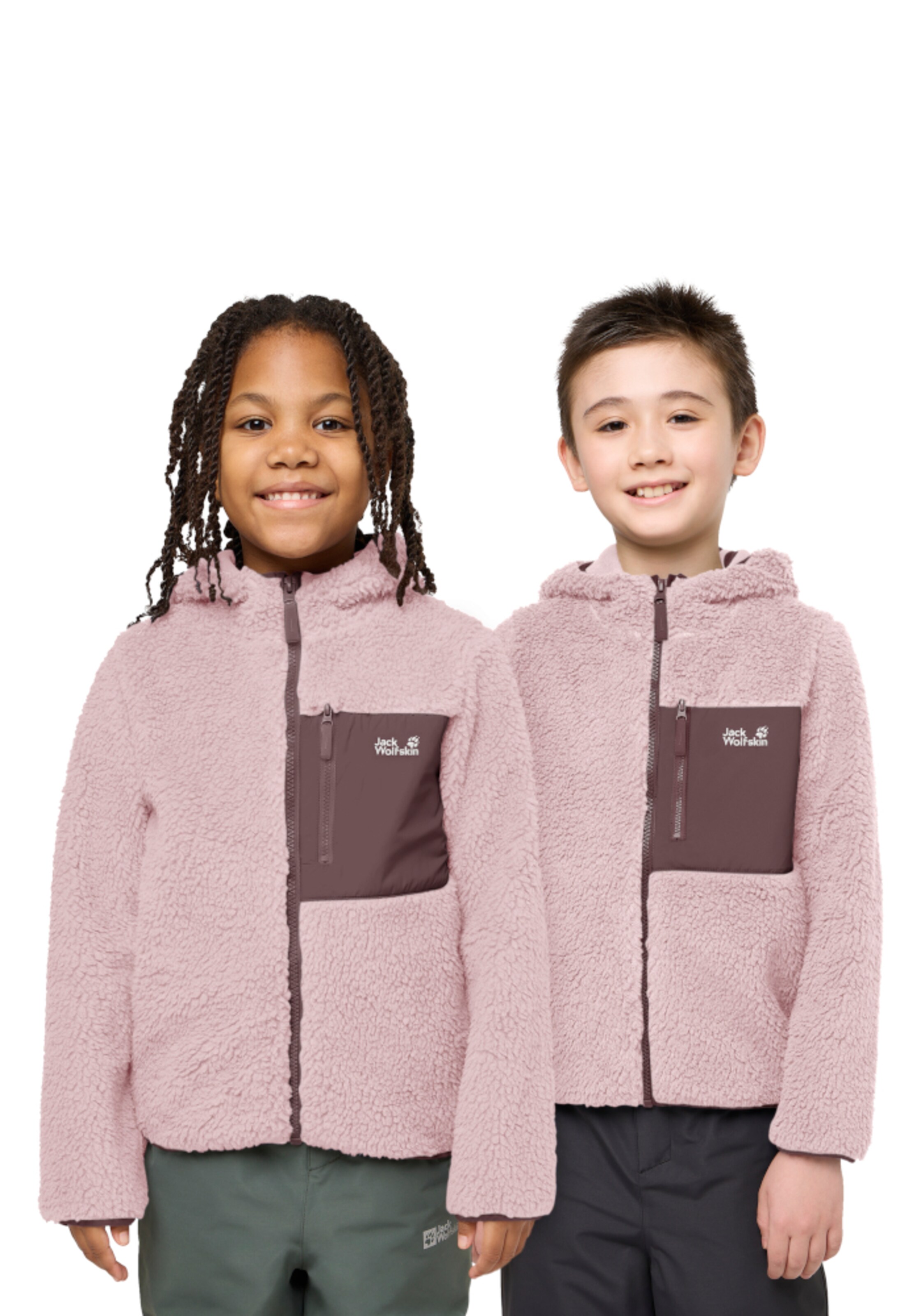 JACK WOLFSKIN Athletic Fleece Jacket in Pink: front