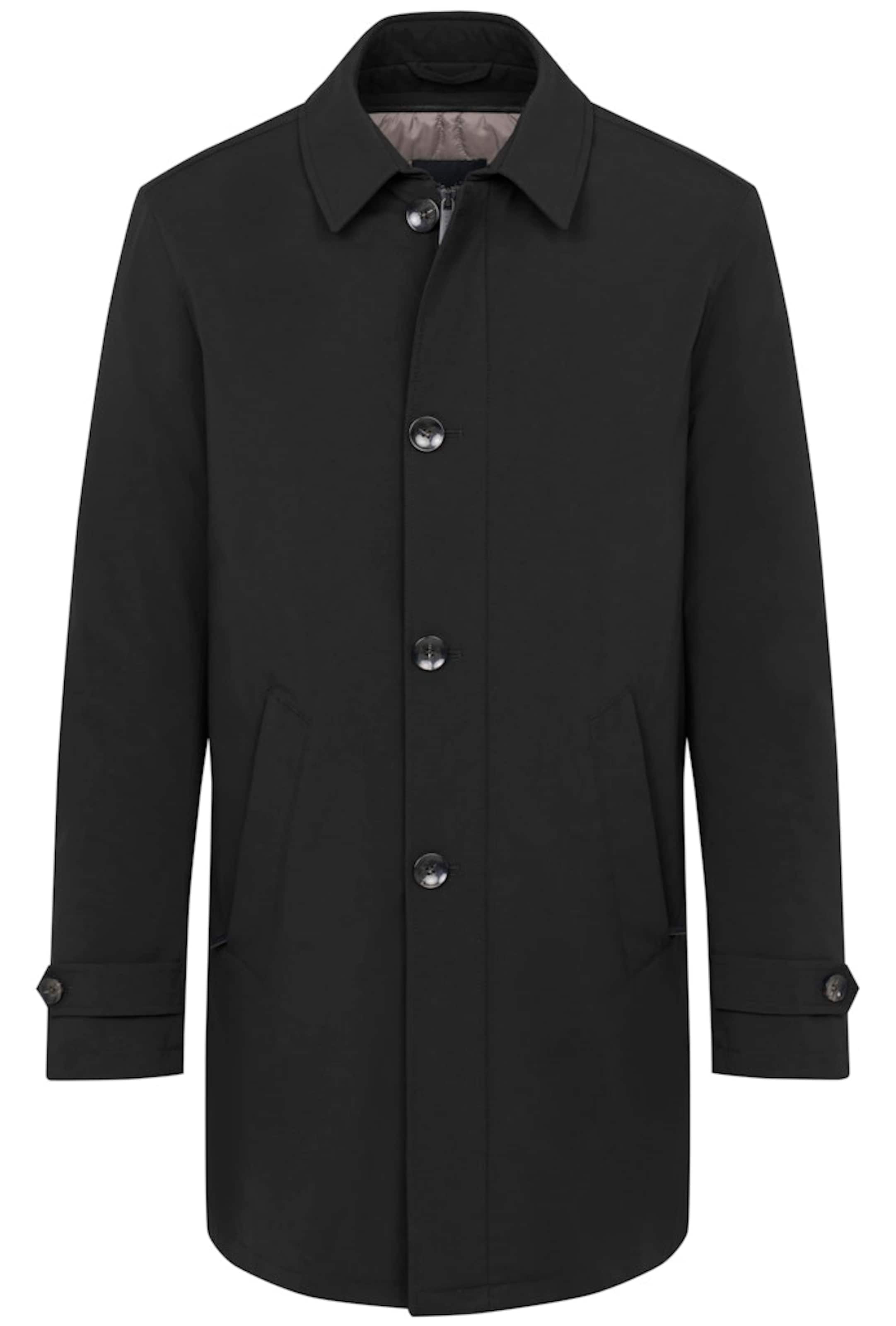 Palton de primăvară-toamnă de la bugatti pe negru: față