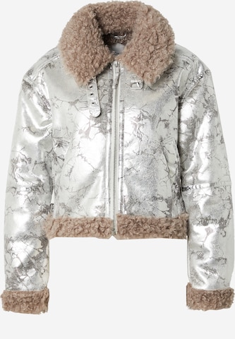 Veste mi-saison Monki en argent : devant