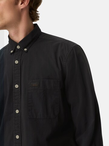 CAMEL ACTIVE Regular Fit Langarm Shirt mit Button-Down Kragen in Schwarz