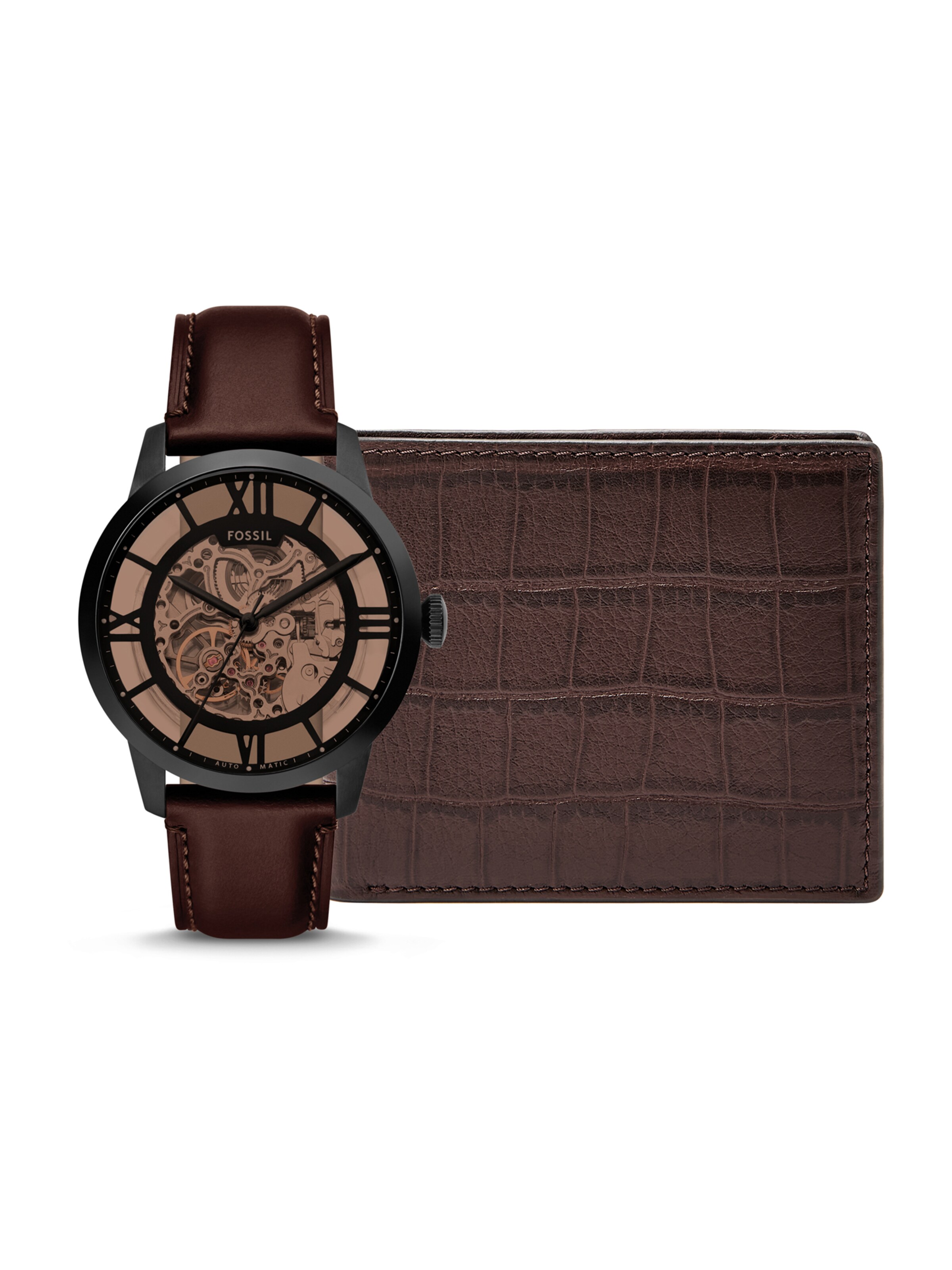 FOSSIL Аналогов часовник 'Townsman' в черно