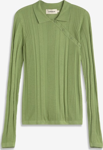 Thinking MU Pullover 'Dante' in Grün: Vorderseite