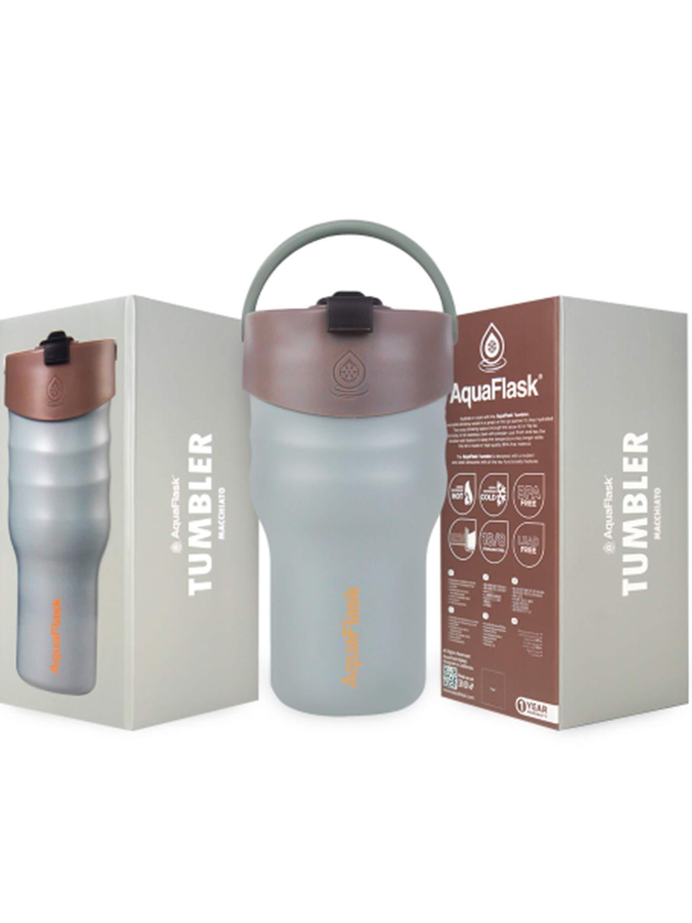 AquaFlask Láhev na vodu 'AquaFlask Termoláhev TUMBLER 591 ml' – šedá