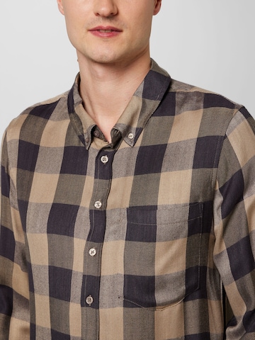 ABOUT YOU Regular fit Button Up Shirt 'Benny' in Brown