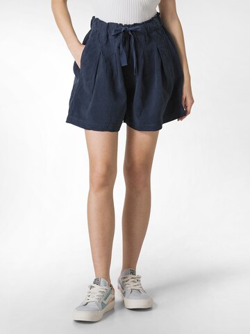 DEHA Wide leg Pleat-front trousers in Blue: front