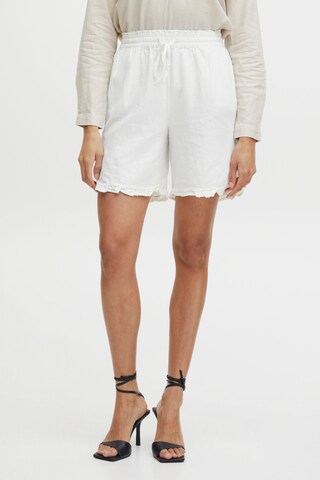 Regular Pantalon 'Falakka Frill' b.young en blanc : devant