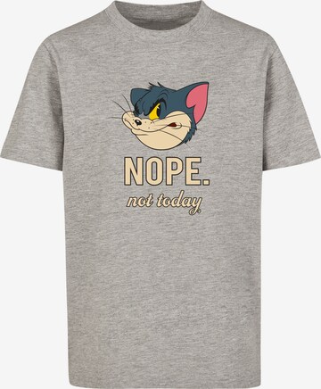 F4NT4STIC Shirt 'Tom And Jerry Nope Not Today' in Grijs: voorkant