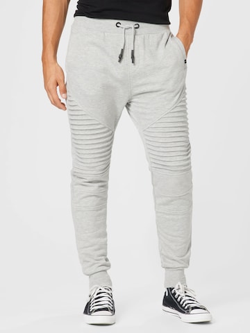 INDICODE JEANS Tapered Trousers 'Cristobal' in Grey: front