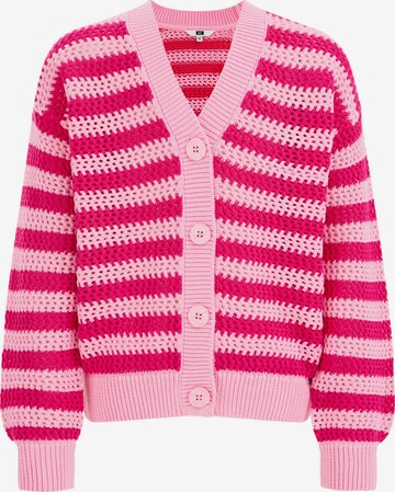 WE Fashion Knit cardigan in Pink: front