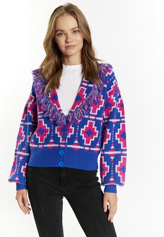 IZIA Knit Cardigan in Blue: front