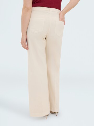 évasé Pantalon Fiorella Rubino en beige