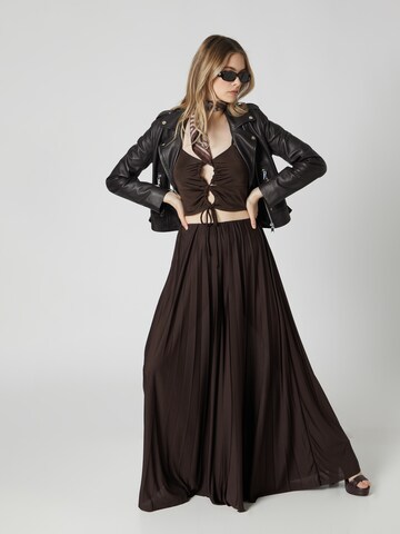 Guido Maria Kretschmer Women Wide leg Pants 'Samantha' in Brown