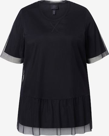 juoda Ulla Popken Marškinėliai: priekis