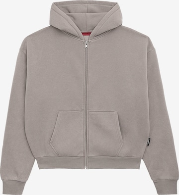 Prohibited Zip-Up Hoodie in Grey: front