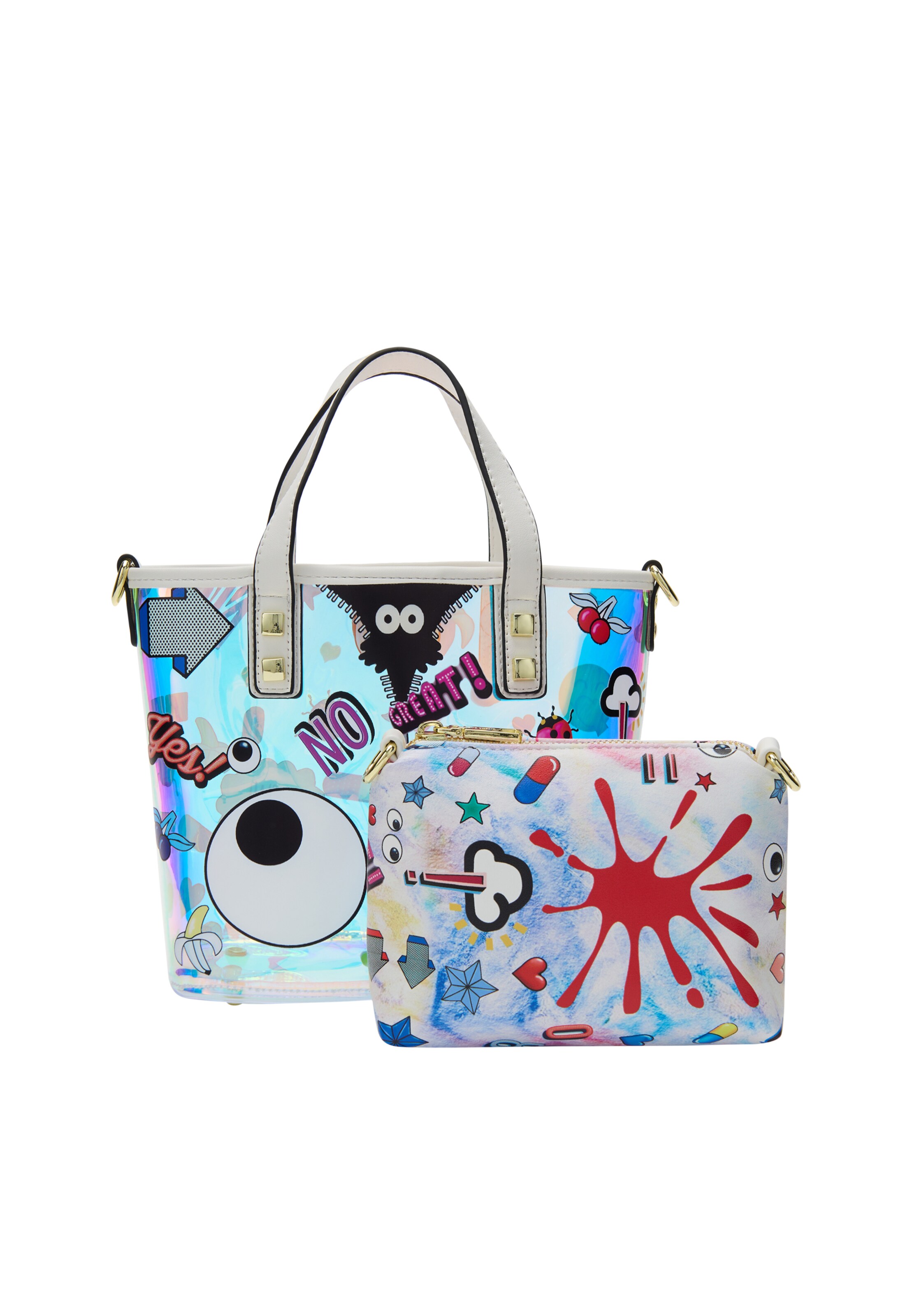 MYMO Handtas 'Pop Eyetheme' in Gemengde kleuren: voorkant