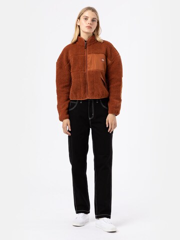 DICKIES Fleece jas 'Red Chute' in Bruin