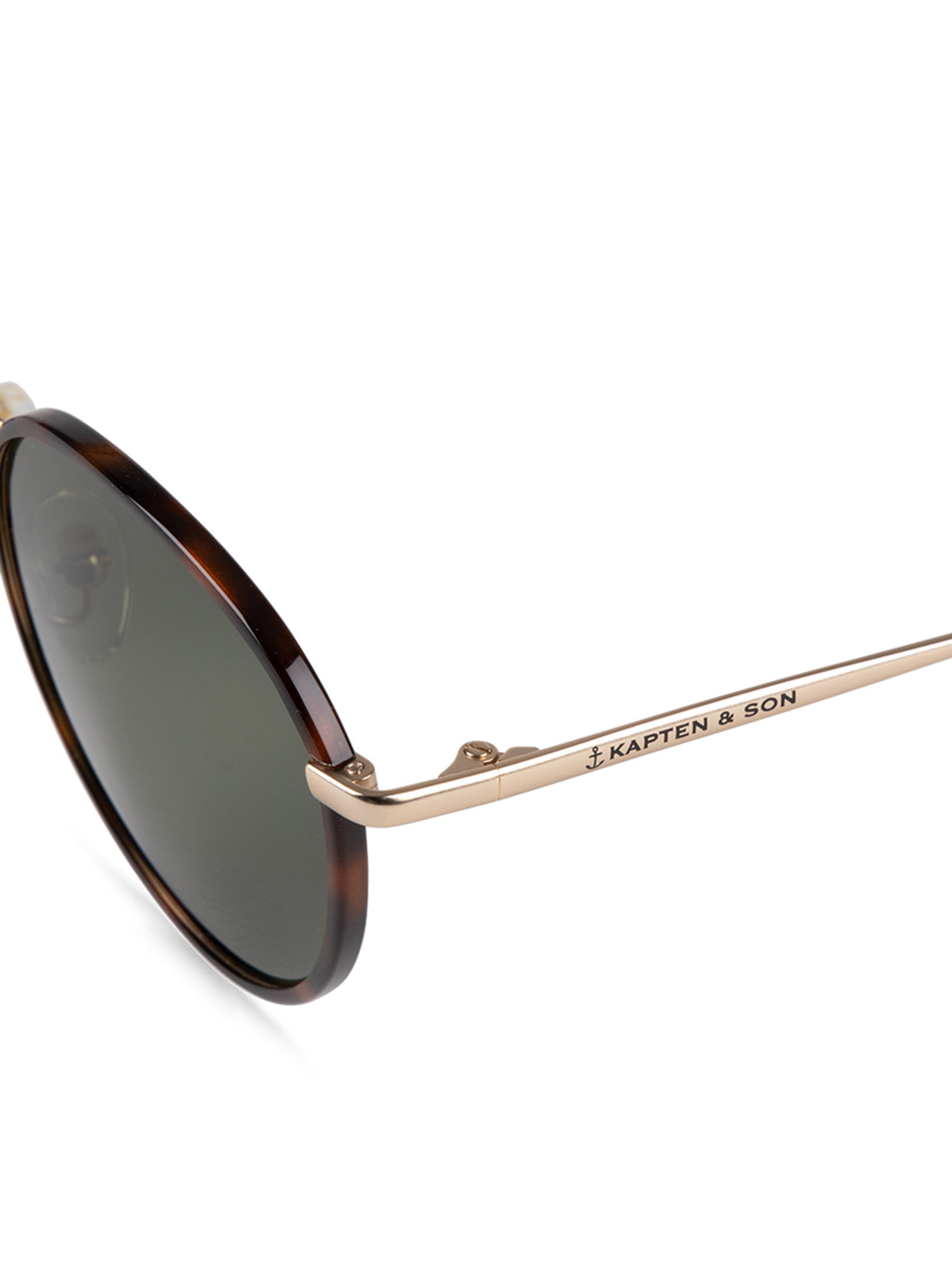 Kapten & Son Слънчеви очила 'London Gold Tortoise Green' в кафяво