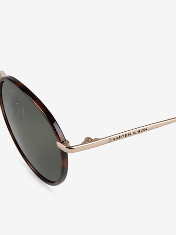 Kapten & Son Sonnenbrille 'London Gold Tortoise Green' in Braun