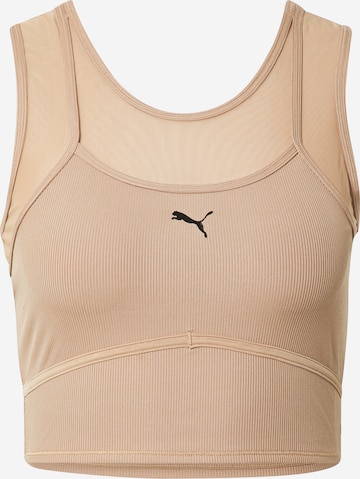 PUMA Sporttop in Bruin: voorkant