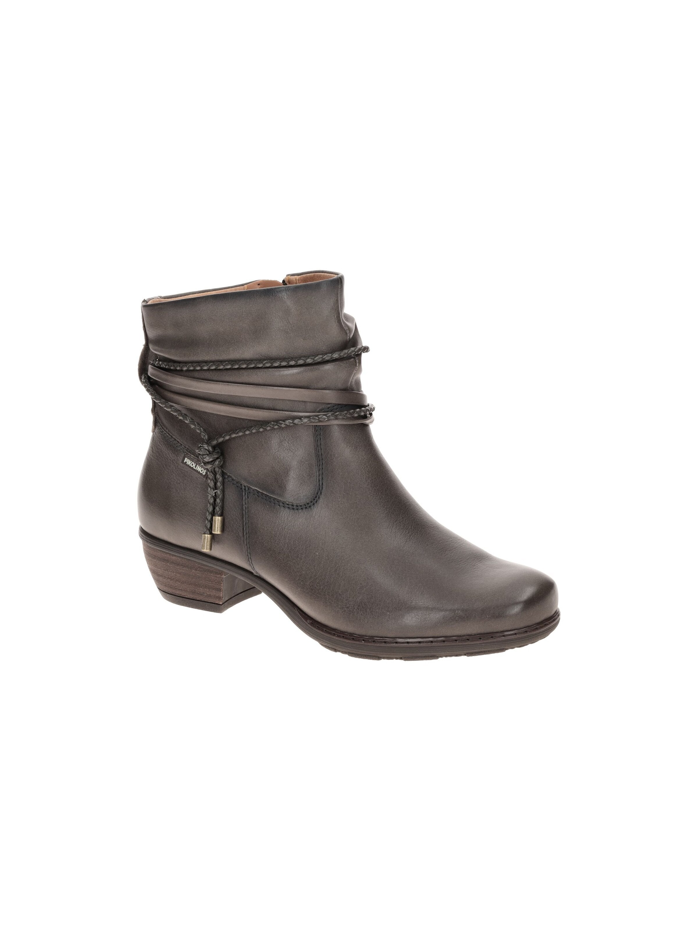 PIKOLINOS Booties 'Pikolinos Utiel Stiefelette grau Flecht-Band W7P-8500' in Grey: front