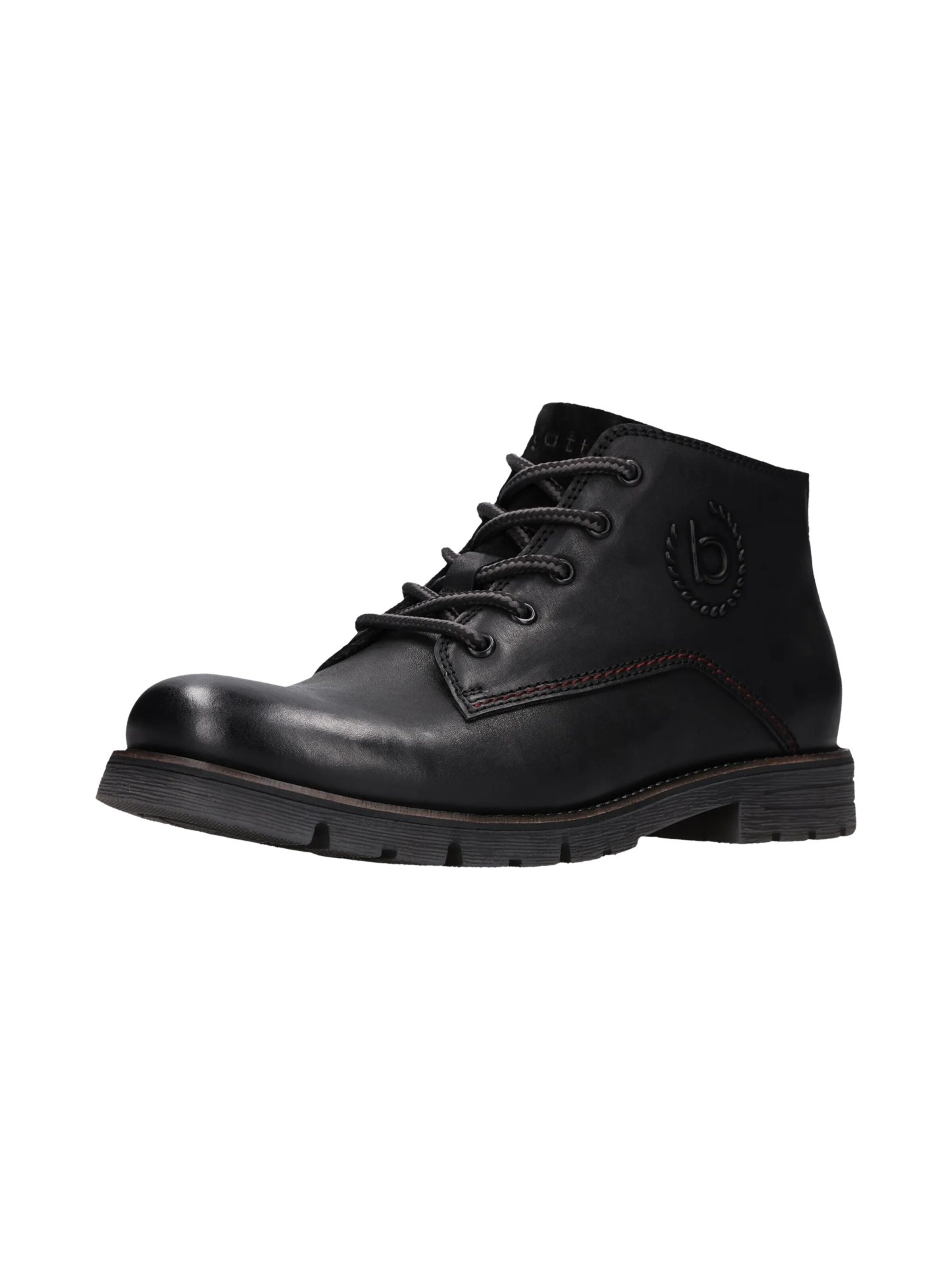 Boots stringati di bugatti in nero: frontale