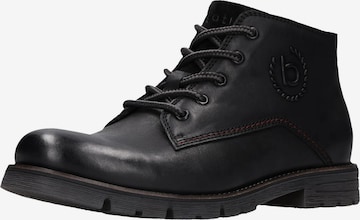 Boots stringati di bugatti in nero: frontale