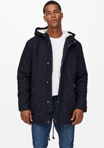 Only & Sons Tussenparka 'Alexander' in Blauw: voorkant